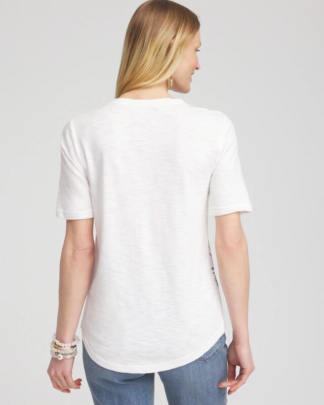 Floral Notch Neck Tee - image 3